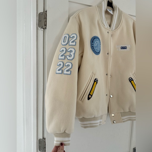 NWT Men’s Kith x Invisible Friends Wool Varsity Jacket, Size Large - Picture 5 of 7